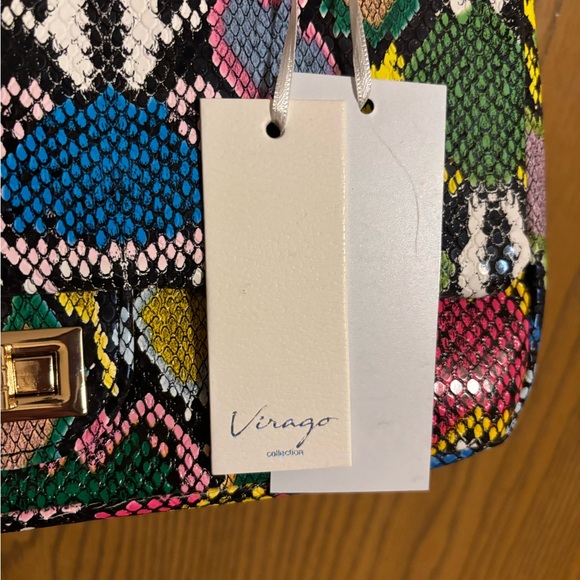 Multicolor Snake Print Women's Purse Bag - Picture 3 of 10